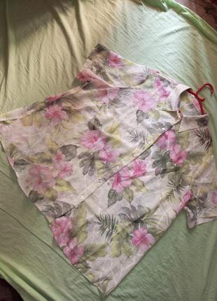 Чудесная,нежная,лёгкая блузка в цветочный принт,мега батал,большого размера8 фото
