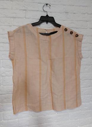 Фирменная льняная блуза блузка
