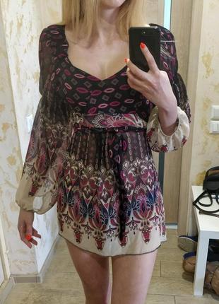 Туника блуза пляжное платье рукава-фонарики