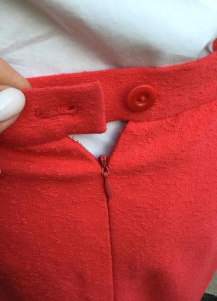 Винтаж,красная,фактурная юбка-карандаш,шерсть,люкс бренд,оригинал,escada3 фото