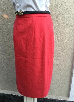 Винтаж,красная,фактурная юбка-карандаш,шерсть,люкс бренд,оригинал,escada5 фото