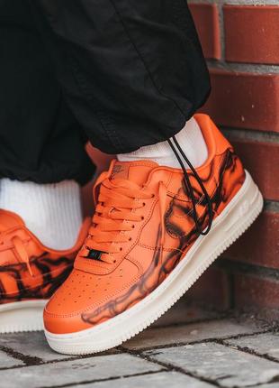 Мужские кроссовки nike air force 1 low skeleton orange 41-42-43-44-45