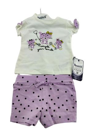 Костюм 12 месяцев турция костюм для новорожденного набор на девочку фиолетовый (кдмд88)