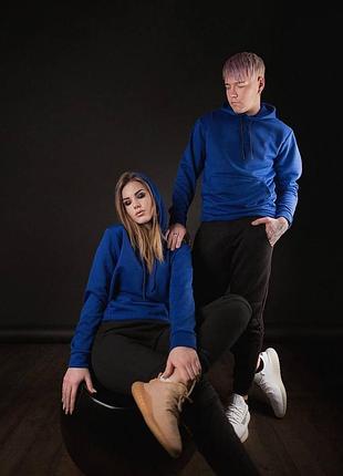 Акция 🎁 базовое, весеннее худи синее / унисекс, парные худи