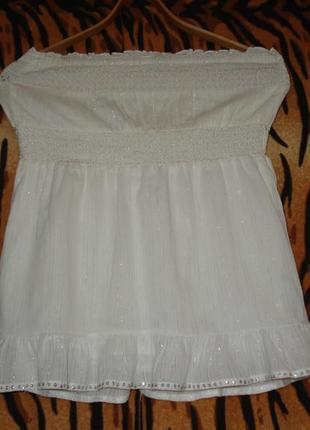 Платье без бретелек белого цвета р.102 фото