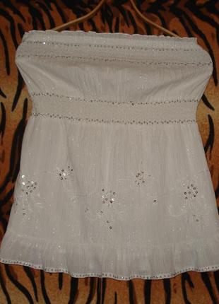 Платье без бретелек белого цвета р.101 фото