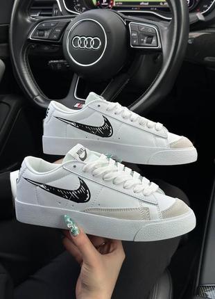 Женские кроссовки nike blazer low ‘77 vintage white black🔥