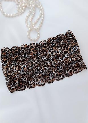 Кружевной топ бандо бюстгальтер леопардовый принт la senza р. s