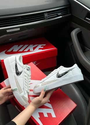 Жіночі кросівки nike blazer low ‘77 vintage white black4 фото