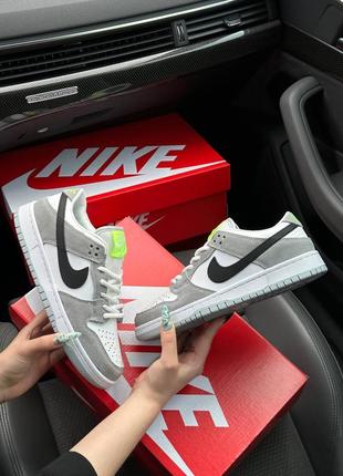 Женские кроссовки nike sb dunk low pro grey white black new9 фото