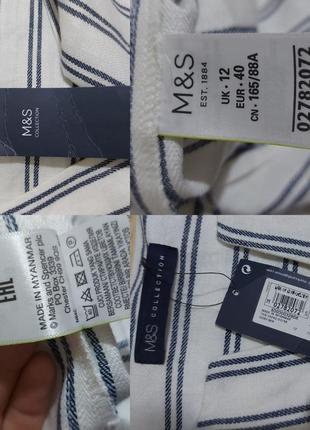 Льняное платье в полоску прямого кроя pure linen m&amp;s8 фото