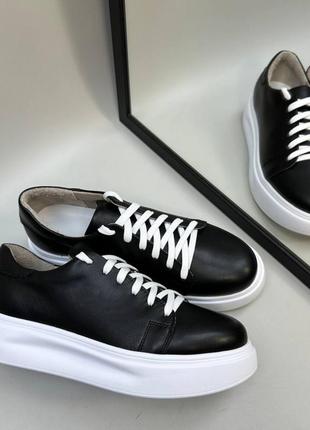 Кроссовки кеды из натуральной итальянской кожи и замша женские