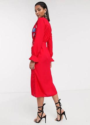 Нарядное платье с вышивкой миди asos disign2 фото