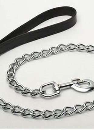 Поводок цепочка для собаки хромированый