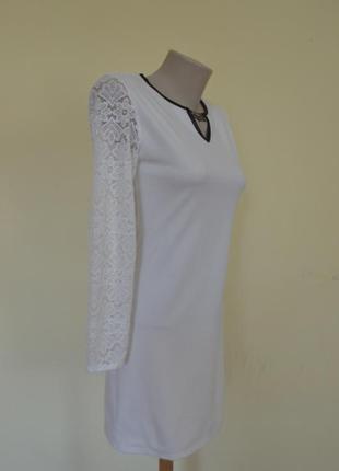 Шикарное итальянское бутиковое белое платье с гипюром4 фото