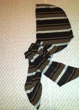 Летний шарф-капор в полоску молодежный.  для создания своего имиджа.7 фото