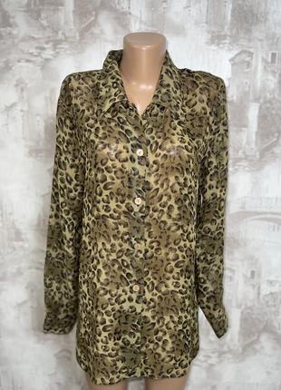 Шифоновая леопардовая блузка (025)2 фото