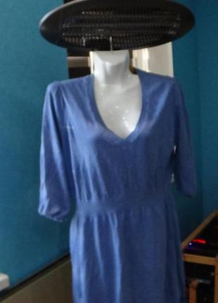 1.12. платье синее трикотаж etam