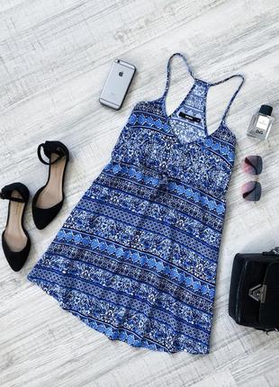 Синее платье с пояском bik bok