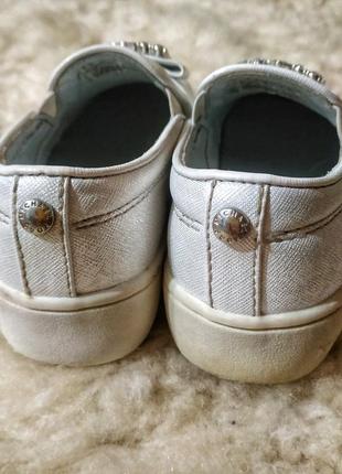 Сліпони для дівчинки 26 р. michael kors ivy cara white (toddler) мокасини кросівки4 фото