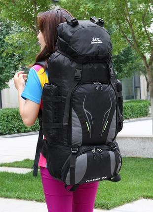 Рюкзак 90 л чорний універсальний експедиційний спортивний текстиль для подорожей