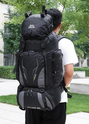 Рюкзак 90 л черный универсальный экспедиционный спортивный туристический текстиль для путешествий4 фото