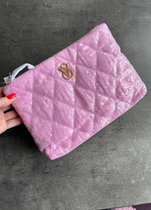 Victoria´s victorias secret виктория сикрет косметичка sequin cosmetic clutch