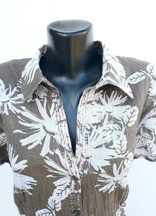 Летняя блузочка с цветками тонкая ткань4 фото