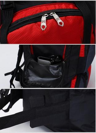 Рюкзак 70 л блакитний універсальний експедиційний спортивний текстиль для подорожей10 фото