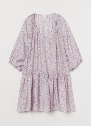 Коротка сукня h&m з якісної легкої тканини з квітковим принтом2 фото