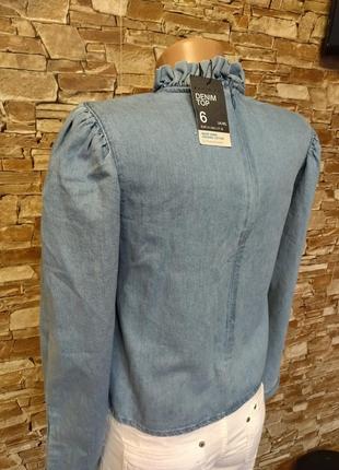 Крутой,джинсовый топ,кроп топ,блуза,с длинным рукавом,блузка джинсовая, primark3 фото