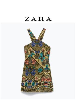 Сарафан короткое платье zara принт этно цветочный принт ацтекский rundholz owens3 фото