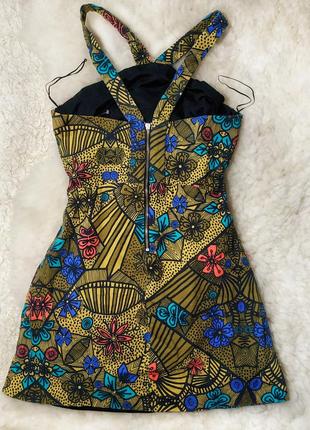 Сарафан короткое платье zara принт этно цветочный принт ацтекский rundholz owens7 фото