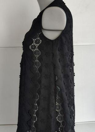 Ажурний топ, блуза hallhuber чорного кольору3 фото