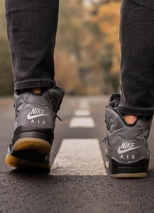Кросівки nike air jordan retro 5 x off white5 фото