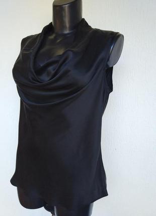 Фирменная стильная качественная натуральная драперовочная  блуза из шелка4 фото