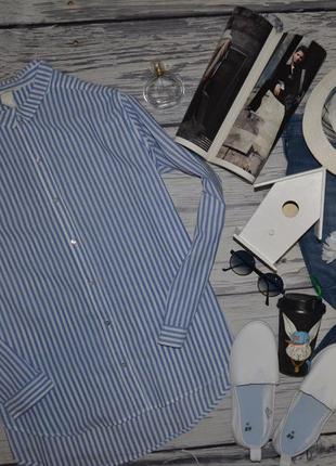 42/12/м-l h&m фірмова натуральна жіноча сорочка блуза блузка смужка