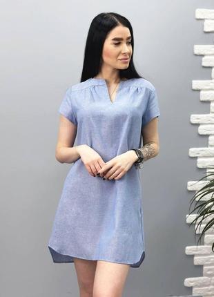 Літнє плаття з льону 42-44. джинс