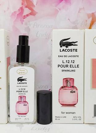 Тестер женский lacoste l. 12.12 pour elle sparkling (лакост л. 12.12 пур елле спарклинг) 65 мл