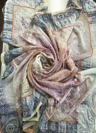Passigatti. большой, чрезвычайно нежный платок из шелка и хлопка6 фото