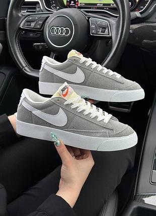 Жіночі сірі замшеві кеди  под бренд nike blazer low ‘77 🆕 кросівки найк блейзел