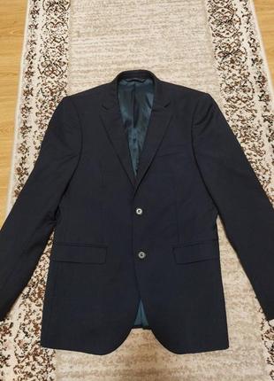 Жакет dkny чоловічий піджак приталений темно-синій мужской пиджак