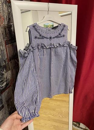 Гарна стильна сорочка з відкритими плечима і вишивкою, m, 38, dorothy perkins