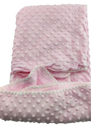 Дитячий плед-ковдра туреччина для новонародженого подарунок новонародженому рожевому (ндп93)3 фото