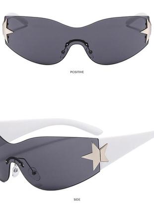 Очки очки uv400 в стиле 2000-х черные белые темные солнцезащитные стильные тренд хайп модные новые9 фото