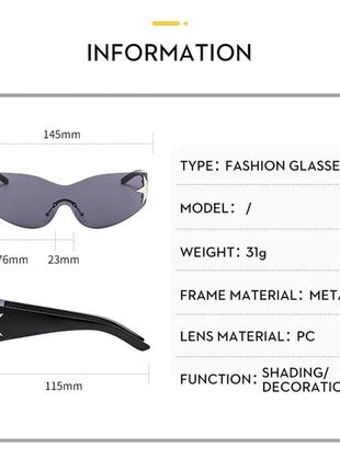 Очки очки uv400 в стиле 2000-х черные белые темные солнцезащитные стильные тренд хайп модные новые10 фото