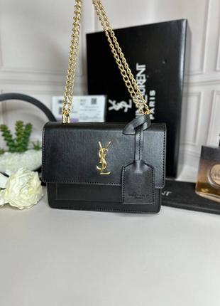 Женская сумка в стилi yves saint laurent sunset medium bag черная wb067