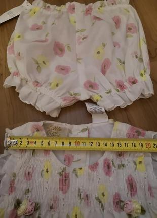 Летнее платье little bitty с шортиками и панамкой (на 12 месяцев)4 фото