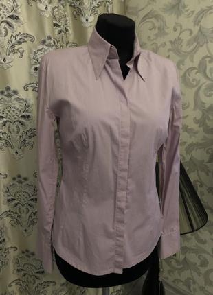 Лиловая хлопковая рубашка