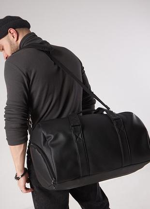 Спортивная / дорожная сумка с карманом для обуви 35l black на 2 отделения